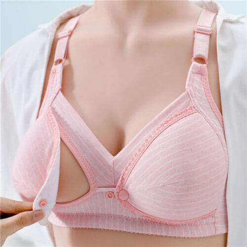 New Womens Breastfeeding Wirefree Cotton Maternity Nursing Bra For Pregnancy Breast Sleep Underwear Soutien Gorge Allaitement
