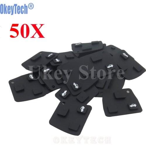 OkeyTech 50PCS/LOT Car Remote Key Silicone Rubber Key Pad 3 Button For Toyota Avensis Corolla Lexus RVA4 Replacement Button Pad