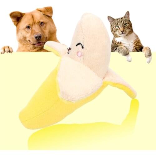 Banana Shape Plush Squeaky Sound Toy Dogs Cats Pets Supplies Cute Puppy Pet Play Chew Toys Pet Products Dog Toys