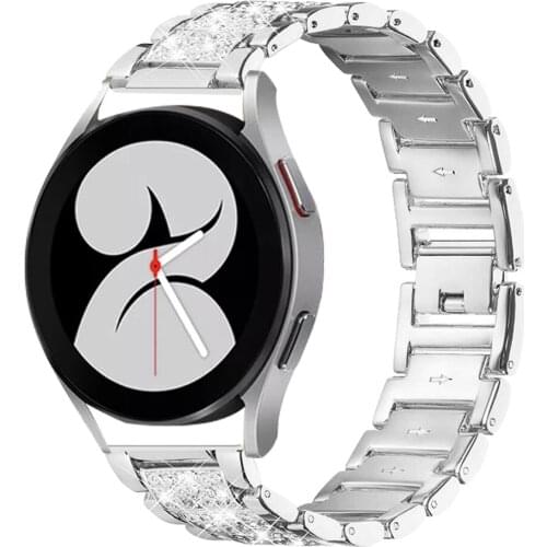 Womens Stainless Steel Strap for Samsung Galaxy Watch 4 Classic 46mm 42mm Wrist Diamond Band for Galaxy Watch4 44/40mm 20 22MM
