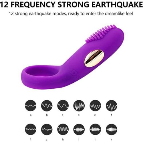 Silicone Chastity Device12 Frequency Adults Only Toys Purple Penian Rings Skin Feeling Rings Man Large Vibrating Cock Ring C6