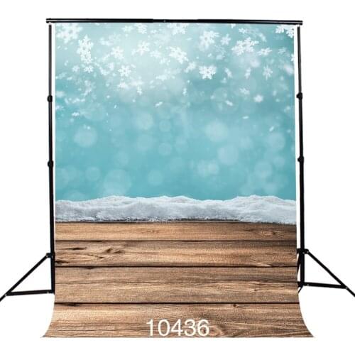 Fresh Style Photography Backdrops Snowflakes Wooden Floor Solid Color Backgrounds for Photo Studio Baby Shower New Born Baby