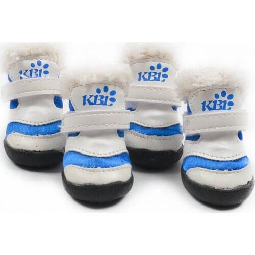 Warm Pet Snow Boots Shoes Anti-slip Winter Cold Weather Dog Paw Protectors with Reflective Adjustable Strips Zipper Closure