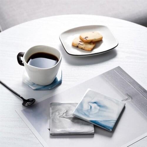Heat-resistant table mat Marble Style Ceramic Drink Coaster Placemat Creative Coffee Cup Mat Anti-slip Mat For Dining Table