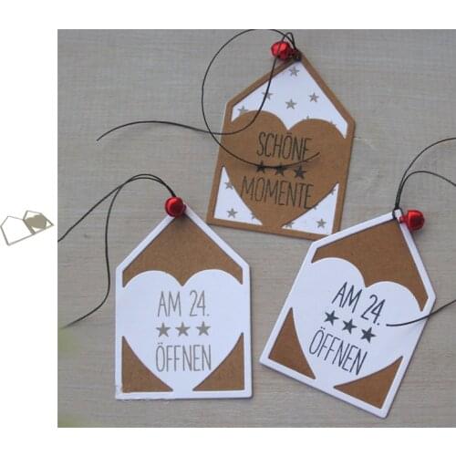 Heart Shaped Label 2pc Set Metal Cutting Dies Craft Die Cut Stencil Scrapbooking Embossing 2021 New Craft Knife Mold