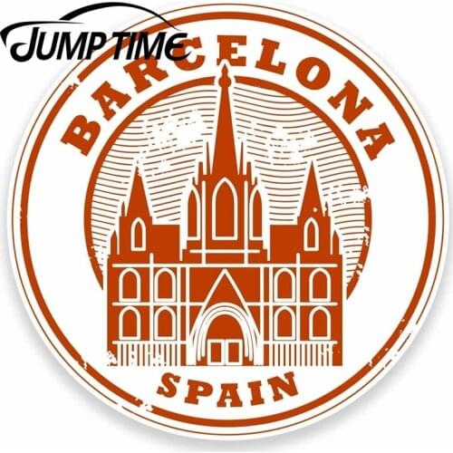 Jump Time for Barcelona Catalunya Spain Vinyl Sticker Decal Travel Luggage Tag Decal Rear Windshield Waterproof Car Accessories