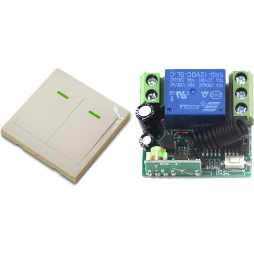 High Quality DC 12V 1CH Wireless Remote Control Switch System 2Keys Controller& Mini Receiver for Smart Home 315/433