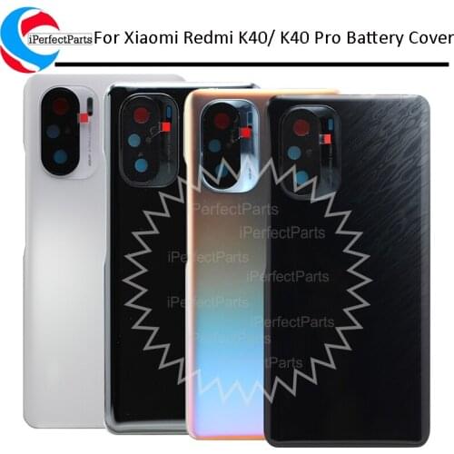 For Redmi K40 Pro K40 Battery Back Cover Door Rear Housing+ Camera Lens Case Assembly For Redmi K40pro Back Housing