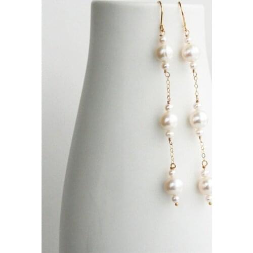 Natural Pearl Drop Earrings 14K Gold Filled Jewelry Handmade Boho Oorbellen Brinco Vintage Jewelry Earrings For Women Pendientes