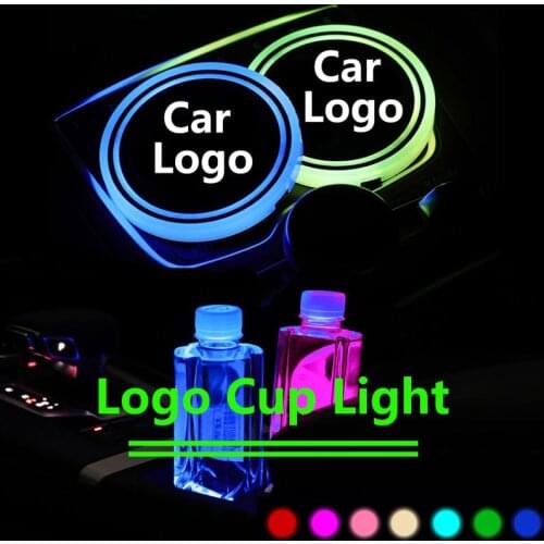 2 PC 7 Colors LED Cup Holder Light Mats Bottle Coasters Twelve Constellations Atmosphere Light Constellation LED Cup Holder Pads