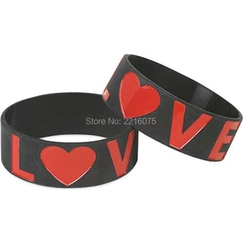 300pcs One inch red LOGO Religious Love wristband silicone bracelets free shipping by DHL express