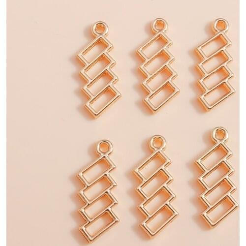 20pcs 9*23mm Hollow Rectangle Charms Alloy Gold Color Pendants Charms For Women DIY Handmade Earrings Necklace Jewelry Gift