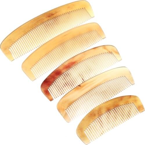 5 Sizes Hairdressing Comb Natural Amber Ox Horn Hair Comb No Static Health Care Brush For Hair