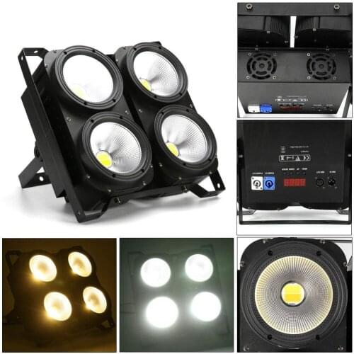 6pcs/lot 4× 100W COB LED Audience Blinder Light Cold/Warm White 2-in-1 DMX PAR Stage Light