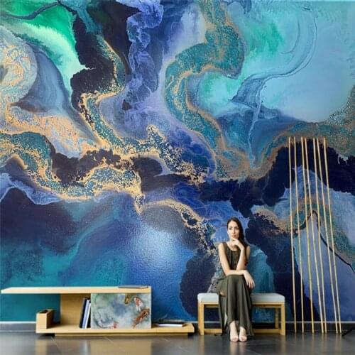 Beibehang Nordic hand-painted abstract light luxury oil painting TV background wall seamless sofa wallpaper mural custom film