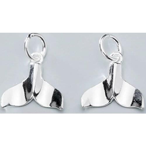 925 Sterling Silver Pretty Mermaid Tails Bracelets Charms DIY Jewelry Findings Fashion S925 Silver Handmade Dangle Pendants