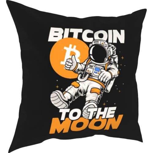 Bitcoin To The Moon Pillowcase Cushion Cover Decoration Crypto Cryptocurrency Currency Pillow Case Cover Living Room 40*40cm