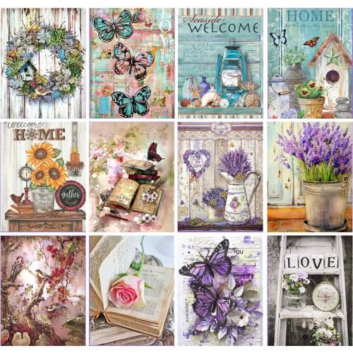 FIYO Diamond Painting Full Square Drill 5D DIY "Flower Butterfly Bird" Daimond Embroidery Rhinestone Cross Stitch Home Decor