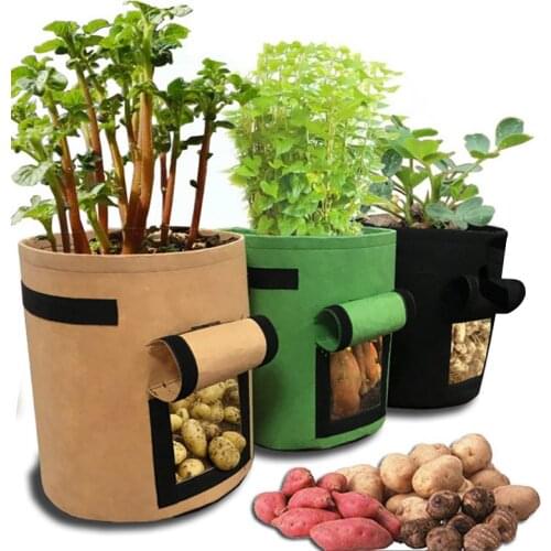 Potato Pot Plant Grow Bags Jardin Planting Bag Home Garden Fruit Plants Growing Moisturizing 4/7/10 Gallon garden accessories
