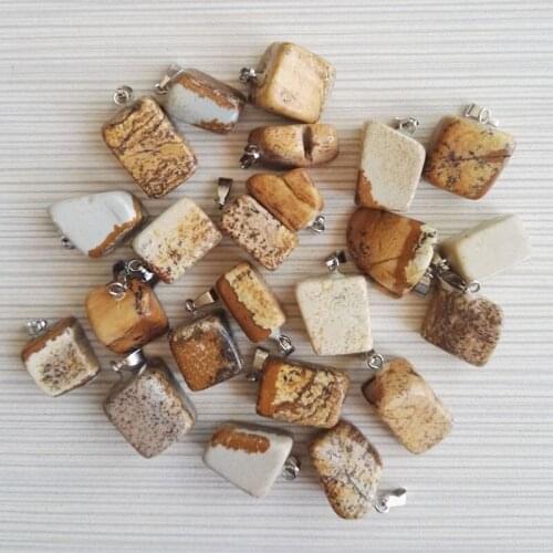Picture 50pc charms Irregular Natural stone pendant for jewelry making High quality Fashion woman Point necklace free shipping
