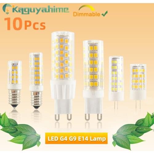 Kaguyahime LED G9 E14 G4 Dimmable Lamp bulb 10PCS/LOT AC/DC 12V 220V 3w 5w 7w 9w High Bright COB LED G4 G9 Spotlight Chandelier