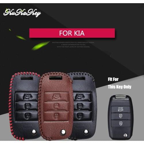 Leather Car Smart Key Case Cover For Kia Rio 3 2 x line K2 k3 K4 K5 Niro Ceed Picanto Cerato Sportage 3 2017 2019 Key Ring Shell