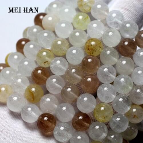 Meihan wholesale natural cheap colorful Topaz 9-9.5mm smooth round loose beads precious stone for jewelry making