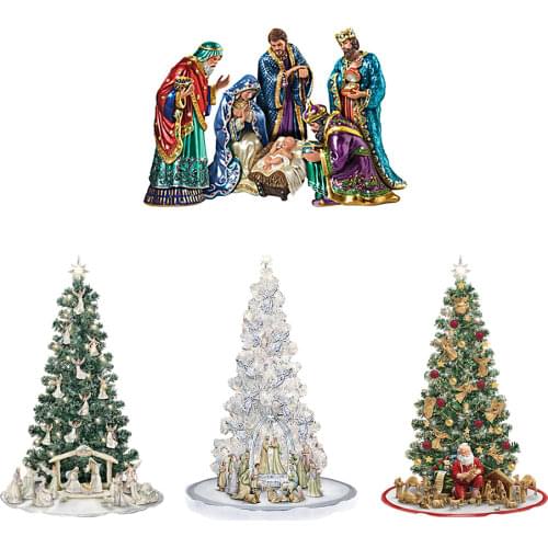 Cartoon Christmas Santa Tree Jesus Window Sticker Reusable Home Office DIY Wallpaper Festive Party Wall Decoration
