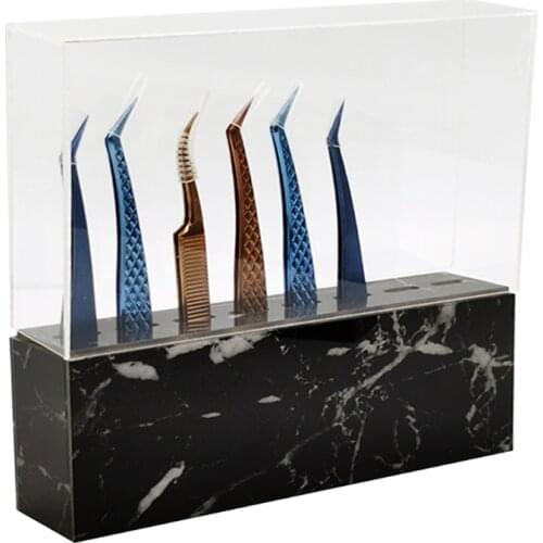 8 Holes Acrylic Eyelash Tweezers Storage Rack Eyelash Extension Tools Organizer C1FF
