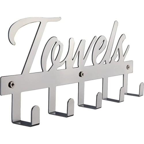 Practical Aesthetic Bathroom Towel Rack For Wall Mount - Space Saving And Easy To Install Towel Holder Hooks