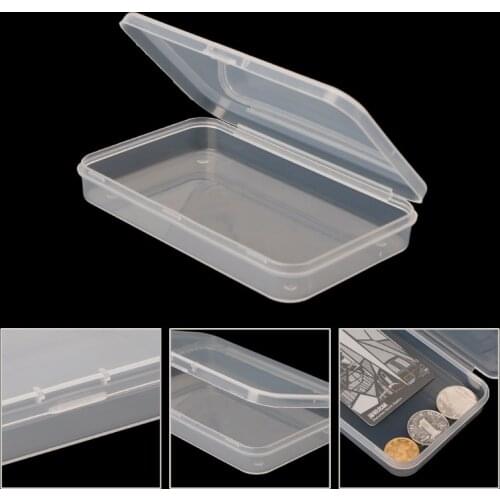 Transparent Plastic Storage Box Rectangle Jewelry Display Organizer Cards Case Hardware Accessory Container Fishing Tools Holder