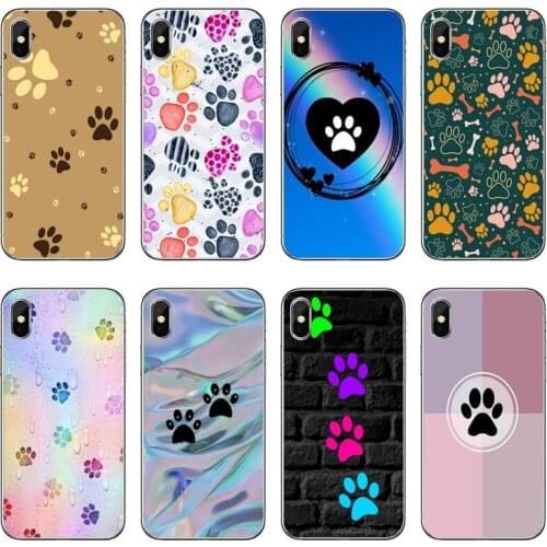 Footprints Dog Paws Transparent Phone Case For iPhone 12 11 Pro Max Mini XS Max XR X 8 7 Plus 6 6S Plus 5 5S SE 2020