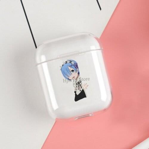Anime RE ZERO Rem peeking Cases For Apple AirPods 1 2 Case Clear Wireless Bluetooth Earphone Case Protective Shell