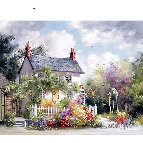 Garden Cottage Paintings By Numbers DIY Pictures Oil Coloring By Numbers Set Gift Drawing By Numbers Canvas Decor New Arrivals