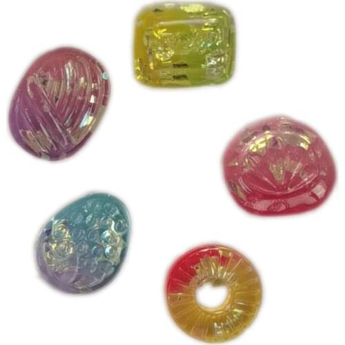 Mix Resin Geometry Gradient Candy Charms Flatback Scrapbooking Craft Pendants DIY Making Earring Necklace Accessories