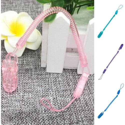 2020 New Baby Infant Toddler Dummy Pacifier Spring Soother Nipple Clip Chain Holder Strap Baby Chew Toy for Baby