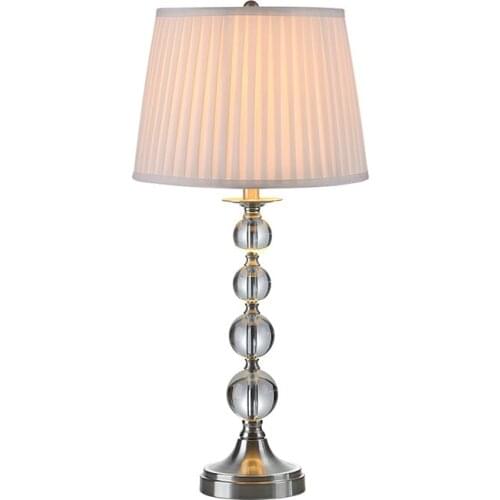 Modern Creative Fashion European Luxurious Crystal Fabric Led E27 Table Lamp For Living Room Bedroom Bedside Light H 69cm 1214