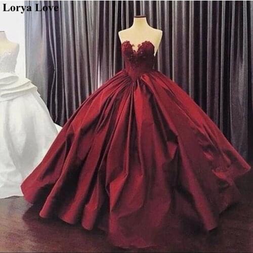 Wine Red Ball Gown Formal Evening Dresses 2020 Elegant Satin Robe De Soiree Sleeveless Burgundy Prom Gowns Long Plus Size Dress