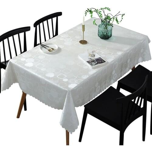 Waterproof Tablecloth Plaid Flowers Geometric Embossing Printing Table Cloth PVC Cloth Plastic Decoration Home Toalha De Mesa
