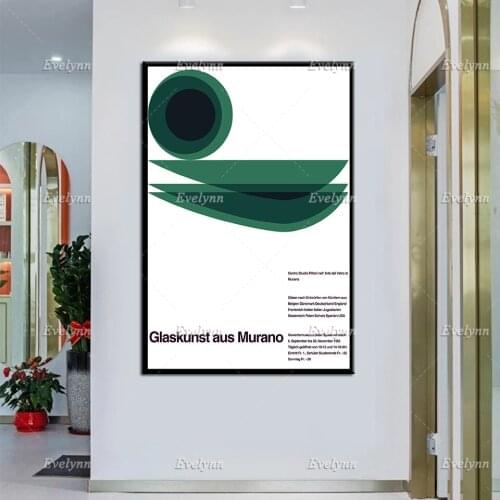 Exhibition Poster Glass Art From Murano 1955 By Emil Ruder Modern Home Decor Prints Wall Art Canvas Modular Pictures Gift