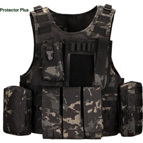 Protector Plus Outdoor Tactical Combat MOLLE Vest Army Amphibious Camouflage Hiking Professional CS Field Equipment Vest