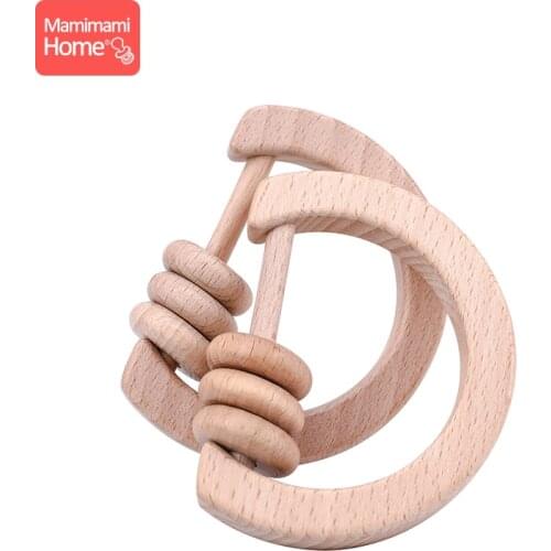 1pc Baby Wooden Teether Rattle Toys Wooden Rattles Abacus Beads Musical Rattles Ring Toys ChildrenS Goods Classic Sensory Toys