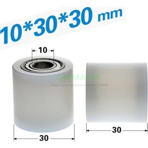 10pcs 10*30*30mm with M8 screw, M8*30*30mm flat nylon roller / PA6 guide wheel / 6900 bearing pulley