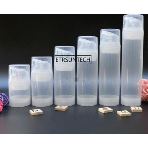 100pcs 30/50/80/100/120ml Clear White Essence Pump Bottle Airless Bottles For Lotion Shampoo Bath Cosmetic Container F3816