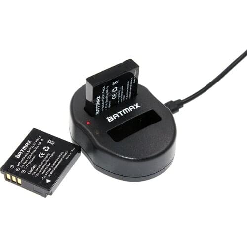 2X CGA-S005GK S005E S005 BCC12 Battery&Dual Charger/USB Cable for Panasonic DMC FX100 FX10 FX50 LX3 LX2 FX9 FX8 FX180 FX12 FX120