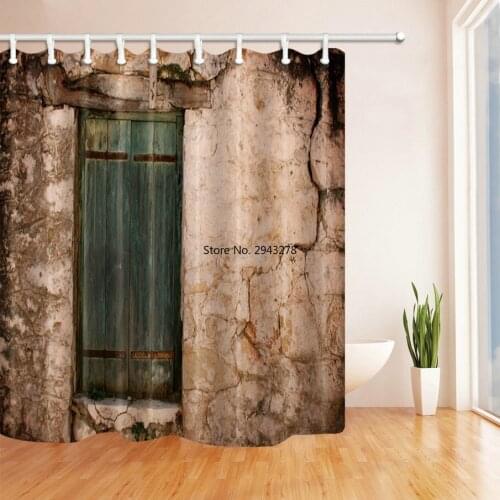 3D Digital Fishing Printing Hooks on Wooden Shower Curtain Waterproof Polyester Fabric Bathroom Decorations Bath Curtains