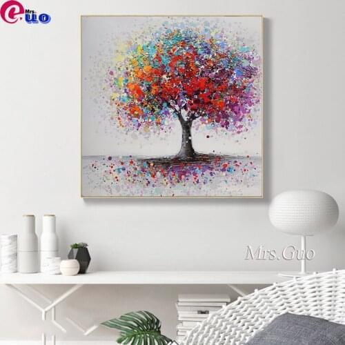 Diamond Embroidery 5d Colorful Abstract Tree Diamond Painting Cross Stitch Handmade Art Decorative Picture for Living Room Decor