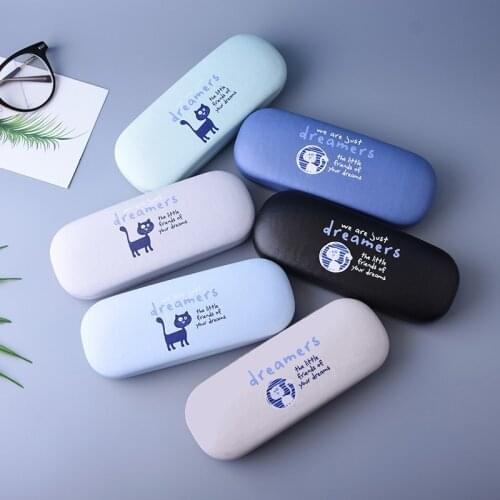 Kawaii Cat Hard Leather Glasses Case Cute Protector Sunglasses Box Eyewear Cases optical Accessories