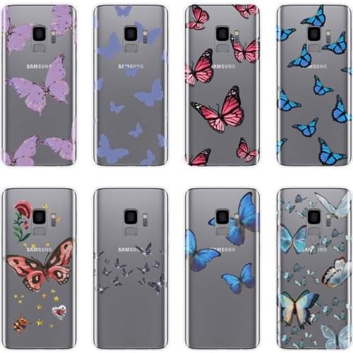 Back Cover For Samsung Galaxy S8 S9 Plus S5 S6 S7 Edge Silicone Butterfly Pretty Aesthetic Phone Case For Samsung Note 4 5 8 9