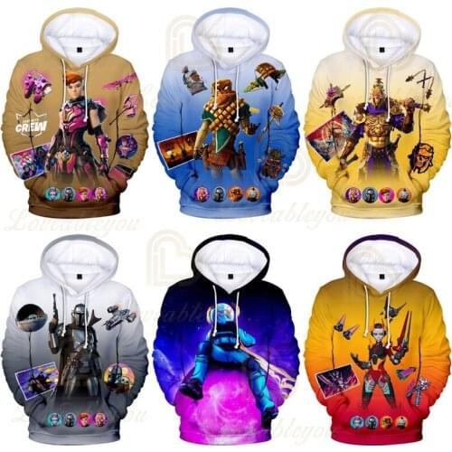 Fortress Night Childrens Hoodies Thick Jacket Kids Game Print Hoodie Fortnite Boy Cartoon Polyester Winter Thick Costumes